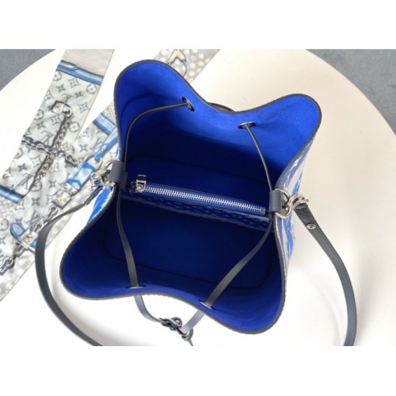 Louis Vuitton M45125 2021 summer tie-dye series Neonoe rainbow blue medium bucket bag