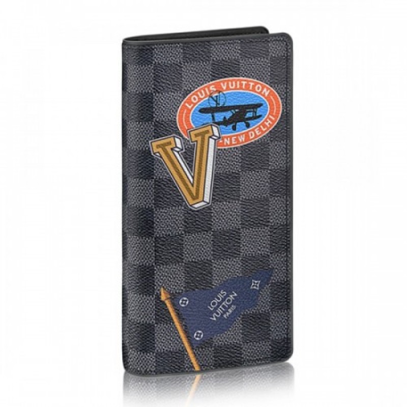 Louis Vuitton Brazza Wallet N64438 Damier Graphite...