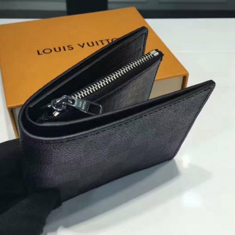 Louis Vuitton N41635 Amerigo Wallet Damier Graphite Canvas