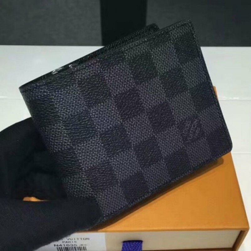 Louis Vuitton N41635 Amerigo Wallet Damier Graphite Canvas