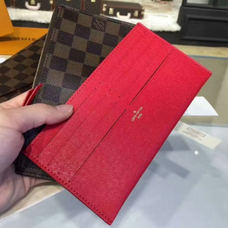 Louis Vuitton N63032 Pochette Felicie Chain Wallet Damier Ebene Canvas