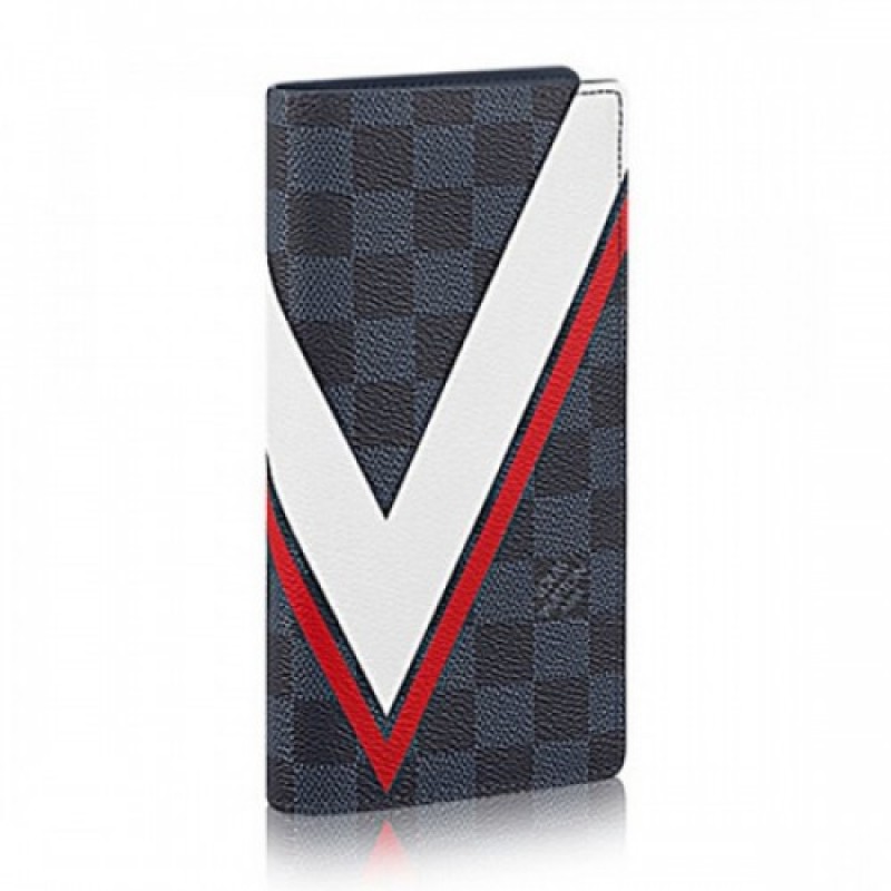 Louis Vuitton N64003 Brazza Wallet Damier Cobalt C...