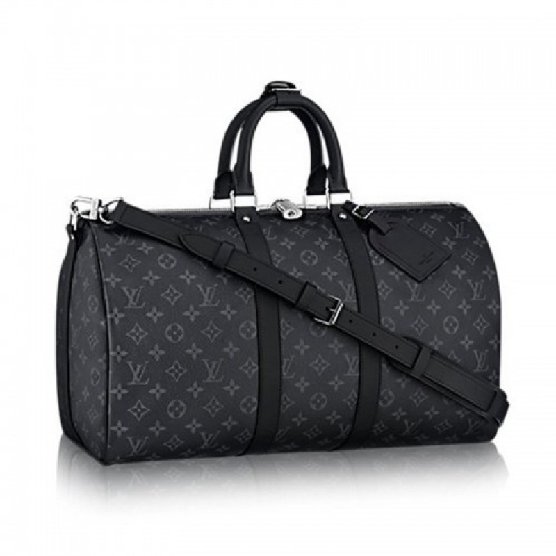 Louis Vuitton Keepall 45 Bandouliere Duffle Bag Monogram Eclipse Canvas FallWinter  M40569
