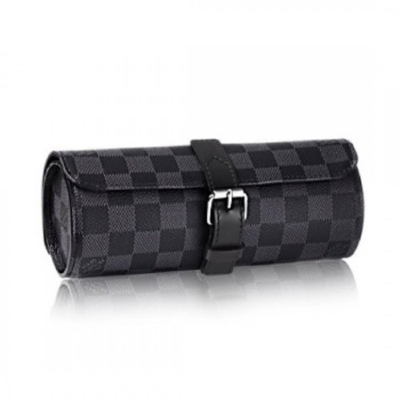 Louis Vuitton 3 Watch Case Damier Graphite Canvas ...