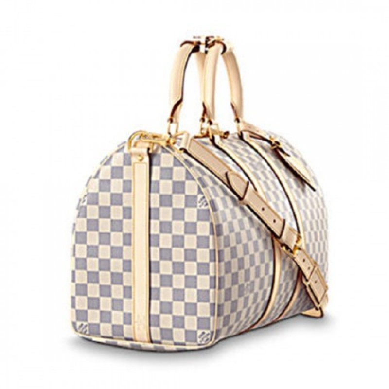 Louis Vuitton N48223 Keepall Bandouliere 45 Duffel Bag Damier Azur Canvas