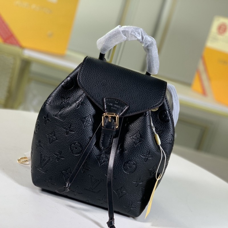 Louis Vuitton Wholesale M45502 Montsouris Backpack Monogram Empreinte Leather Black