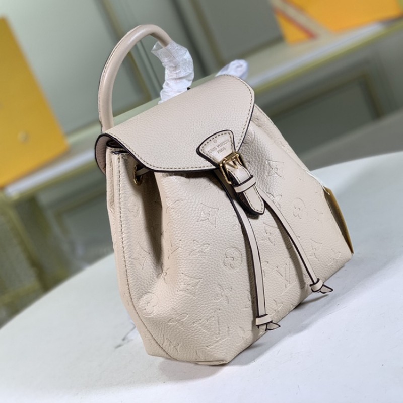 Louis Vuitton Wholesale M45502 Montsouris Backpack Monogram Empreinte Leather White
