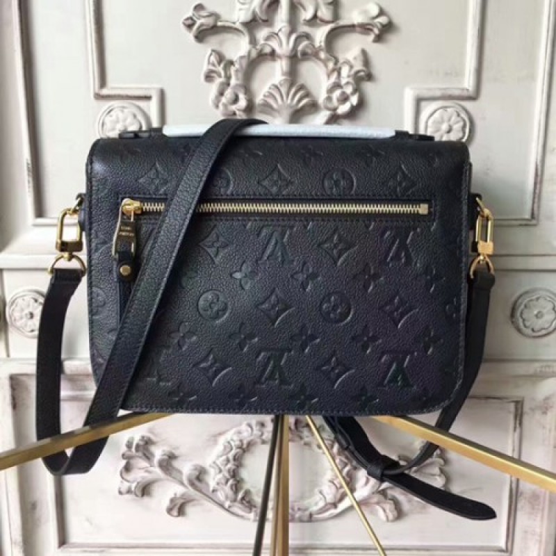 Louis Vuitton M41487 Pochette Metis Crossbody Bag Monogram Empreinte Leather Black