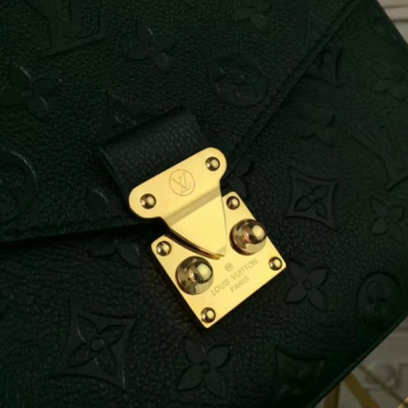 Louis Vuitton M41487 Pochette Metis Crossbody Bag Monogram Empreinte Leather Black