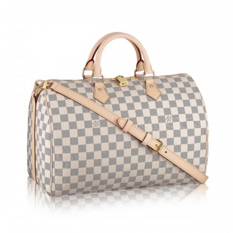 Louis Vuitton N41372 Speedy Bandouliere 35 Tote Bag Damier Azur Canvas