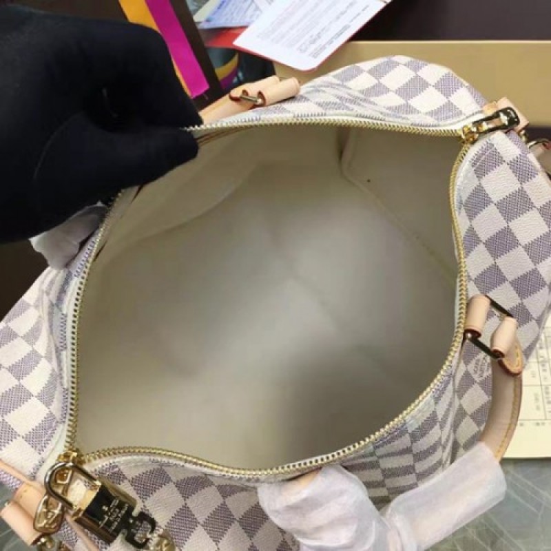 Louis Vuitton N41372 Speedy Bandouliere 35 Tote Bag Damier Azur Canvas