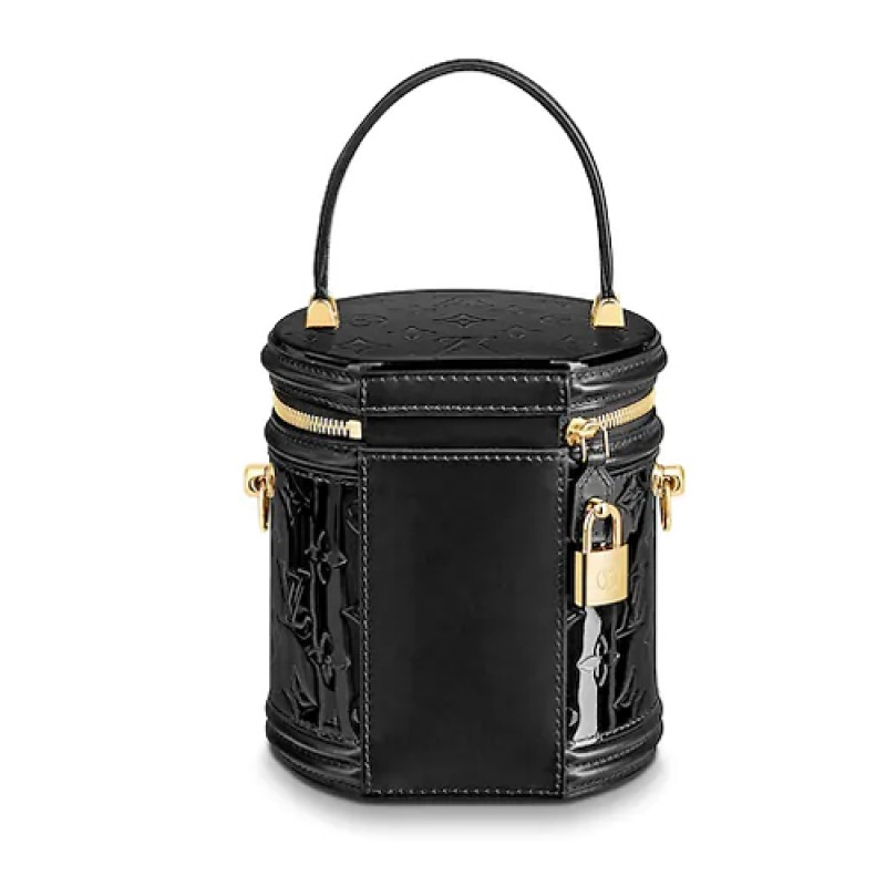 LV Bucket Bags Patent Leather Cannes M53997 Black
