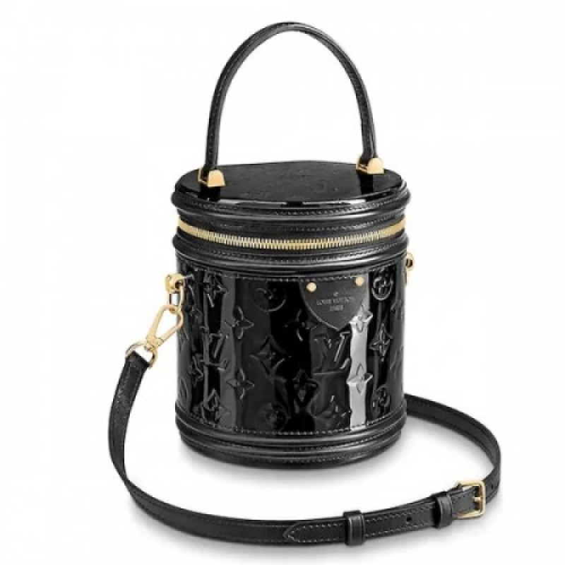 LV Bucket Bags Patent Leather Cannes M53997 Black