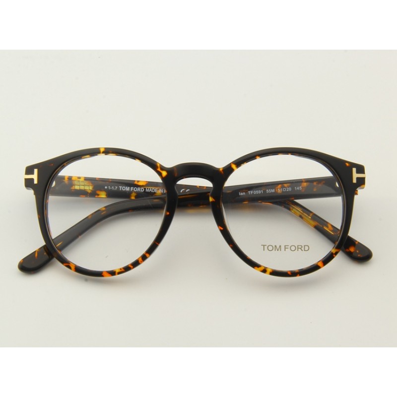 TomFord lan TF0591 Eyeglasses In Bright Tortoise