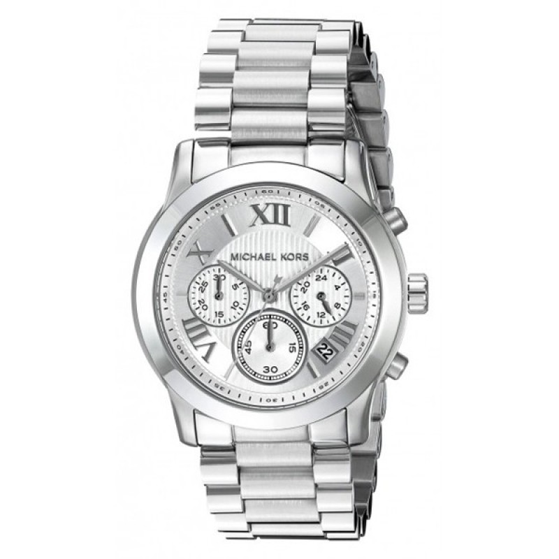 Michael Kors Bradshaw Silver Tone Dial Chronograph Womens Watch MK6174