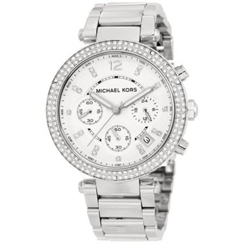 Michael Kors Ladies Silver Chronograph Watch MK5353
