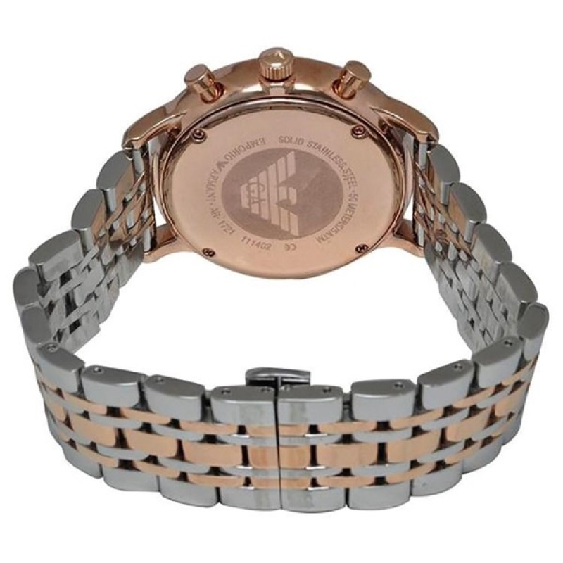 Mens Emporio Armani Watch AR1721 – Rose Gold and Silver Steel