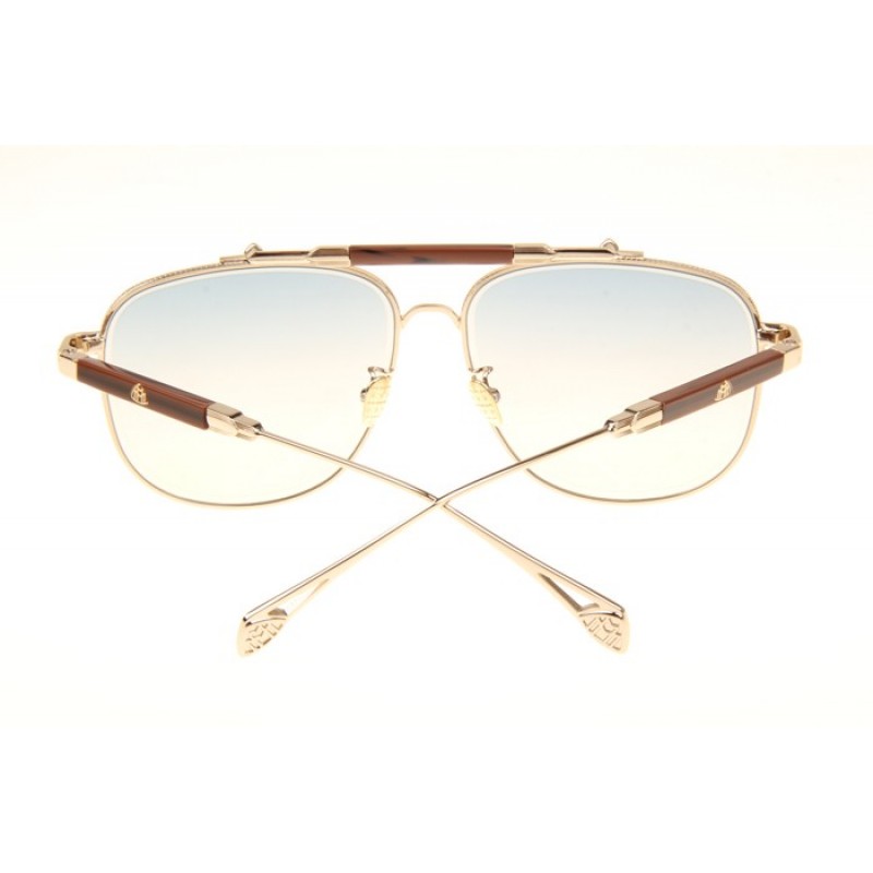 Maybach The Observer II Sunglasses In Gold Gradient Green