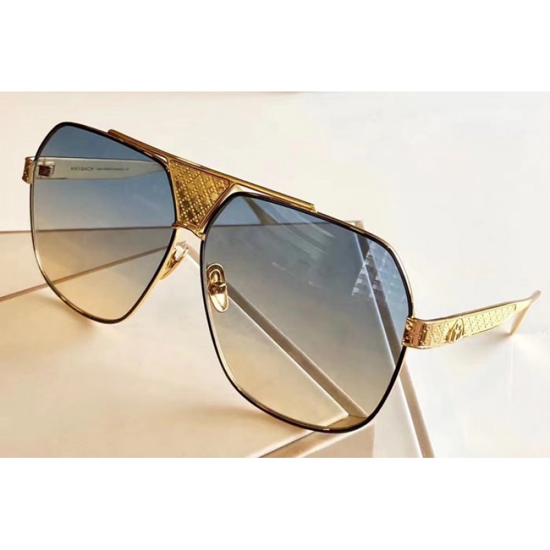 Maybach The Judge Sunglasses In Gold Gradient Blue