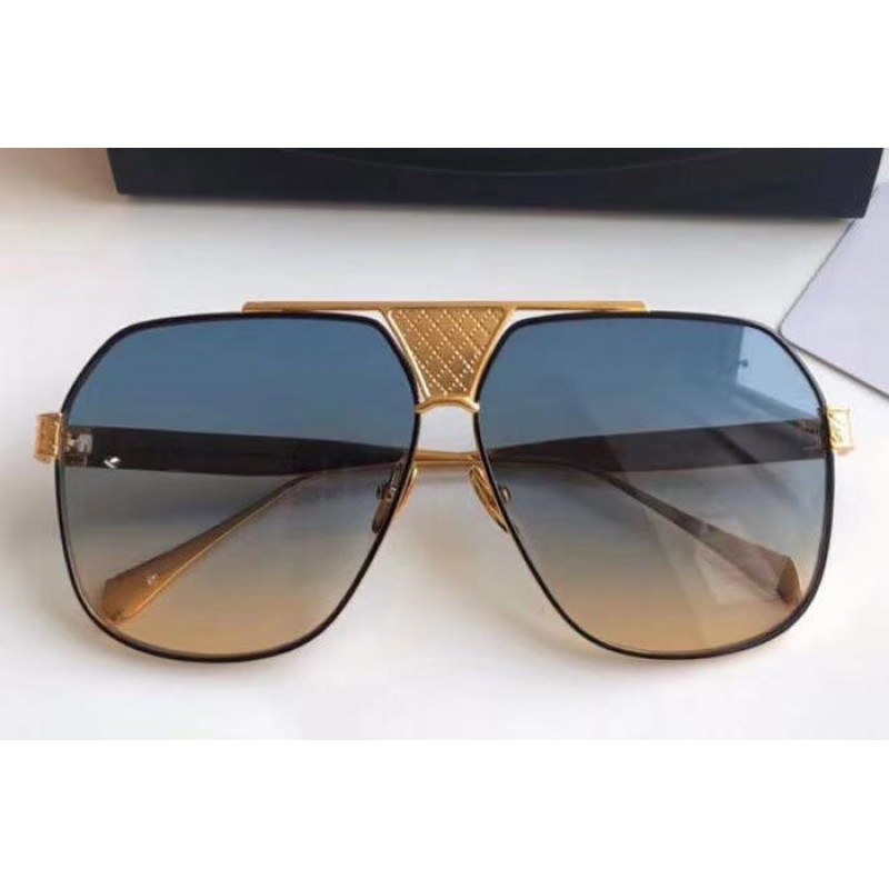 Maybach The Judge Sunglasses In Gold Gradient Blue