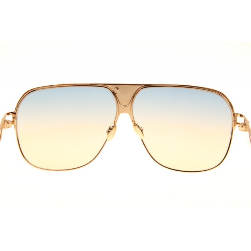 Maybach The Player Sunglasses In Gold Gradient Green