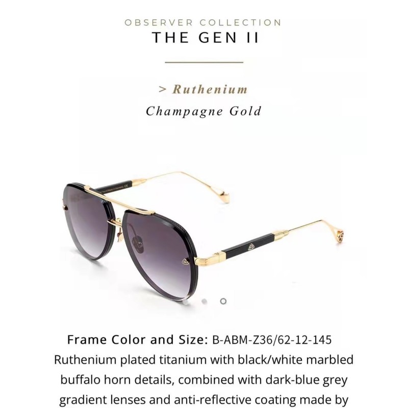 MAYBACH THE GEN II Sunglasses In Black Gold Gradient Tan