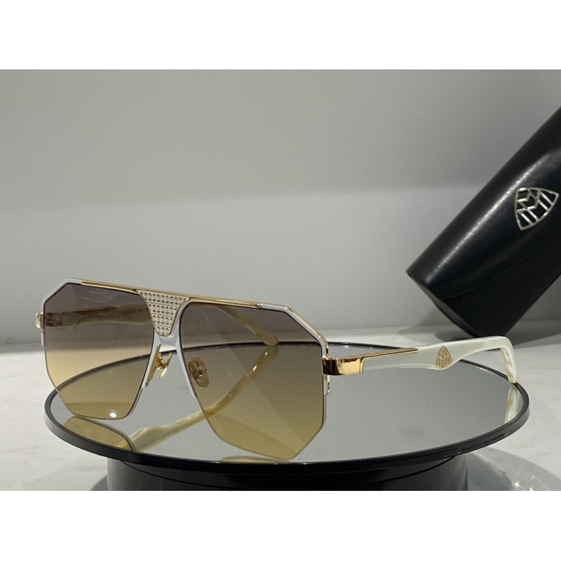 MAYBACH THE DRAKE Sunglasses In Gold White Gradient Tan B