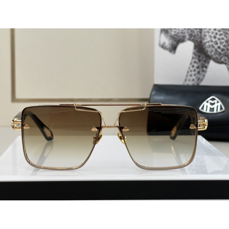 MAYBACH THE KING II Sunglasses In Black Gold Gradient Tan
