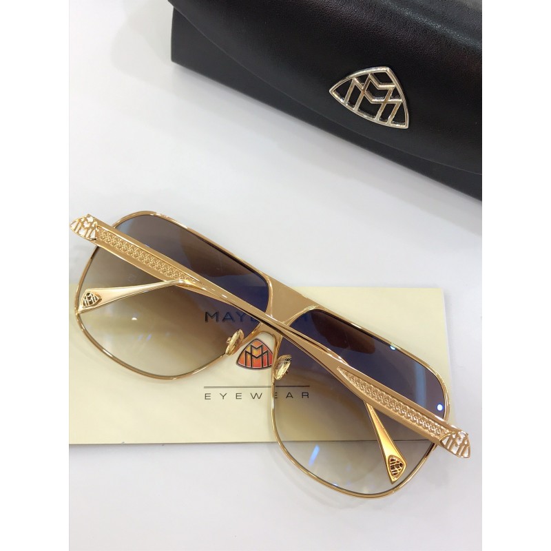 MAYBACH The Player Sunglasses In Black Gold Ombre Tan