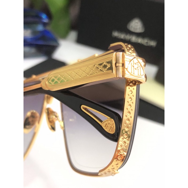 MAYBACH The Dawn Sunglasses In Black Gold Gradient Gray