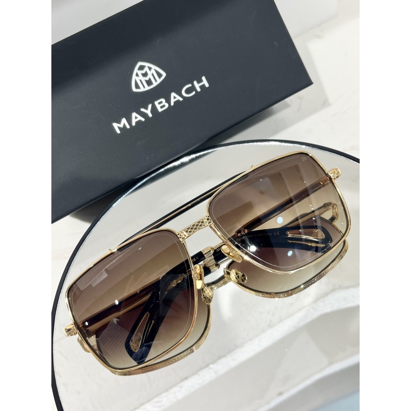MAYBACH THE POTE II Sunglasses In Black Gold Gradient Tan