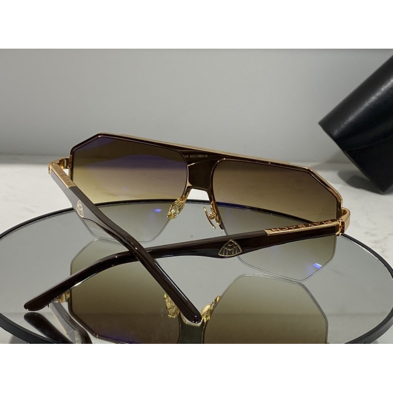 MAYBACH THE DRAKE Sunglasses In Espresso Gold Gradient Gray
