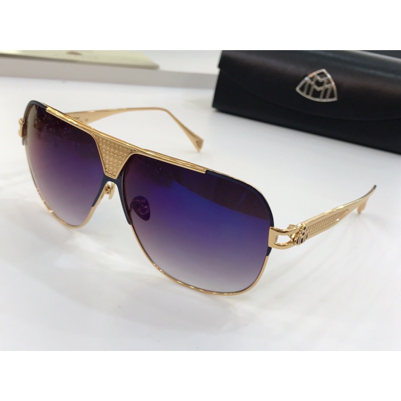 MAYBACH The Player Sunglasses In Black Gold Gradient Blue