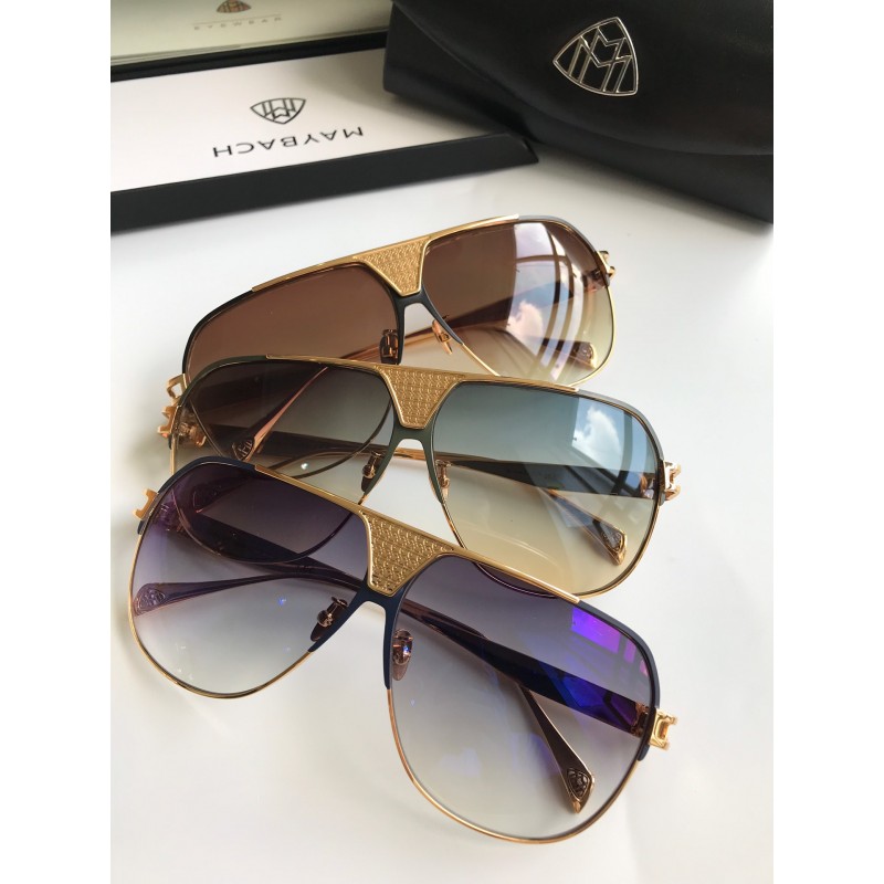 MAYBACH The Player Sunglasses In Black Gold Gradient Blue