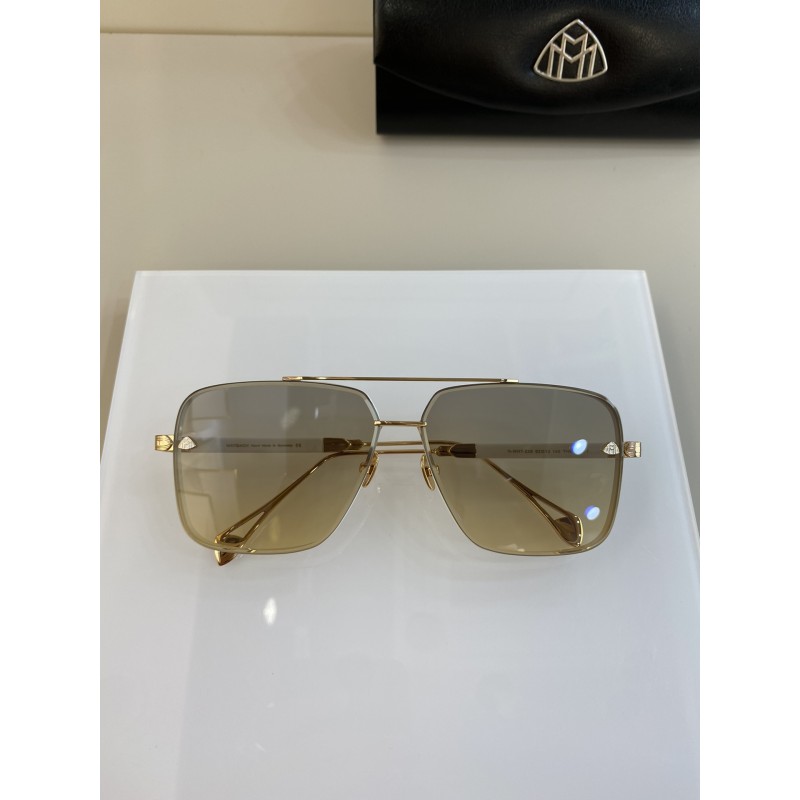 MAYBACH THE GEN I Sunglasses In Gold White Gradient Gray