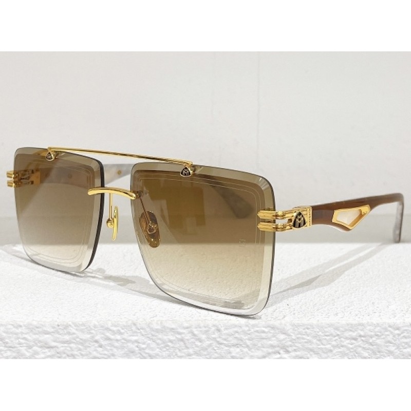 MAYBACH The Artist I Sunglasses In Wood Grain Gold...
