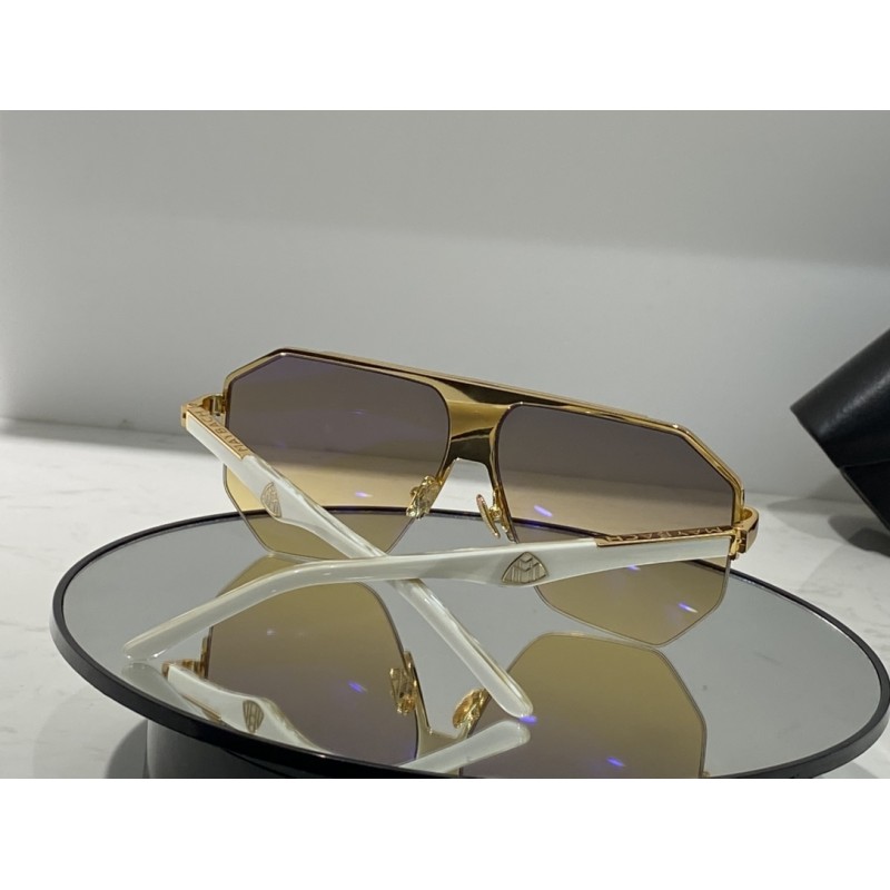 MAYBACH THE DRAKE Sunglasses In Gold White Gradient Tan
