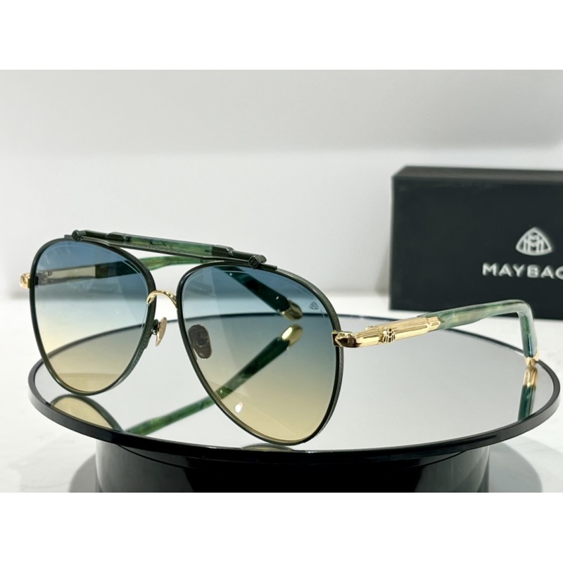 MAYBACH THE HAWK I Sunglasses In Gold Green Gradient Green
