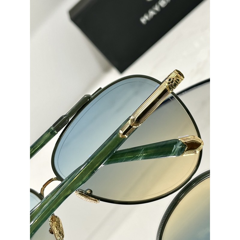 MAYBACH THE HAWK I Sunglasses In Gold Green Gradient Green