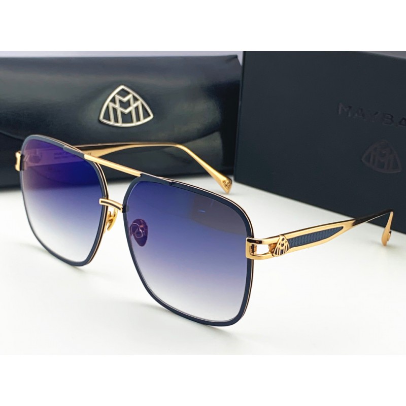 MAYBACH The Defiant I Sunglasses In Black Gold Gradient Blue