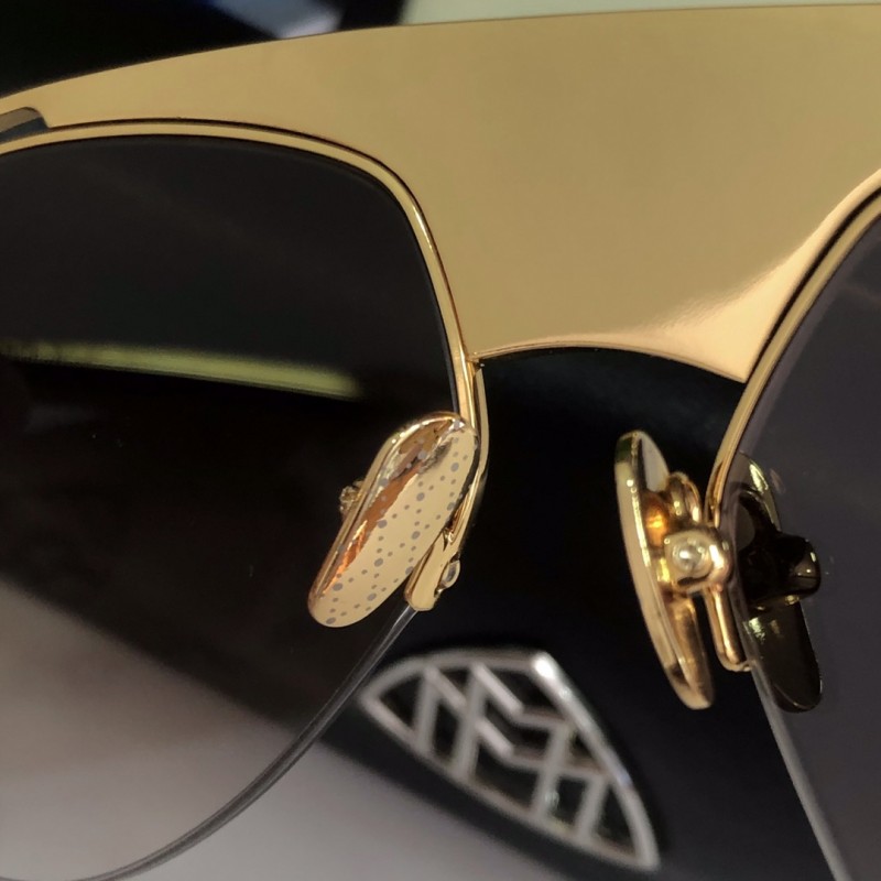 MAYBACH The Challenger Sunglasses In Black Gold Gradient Blue