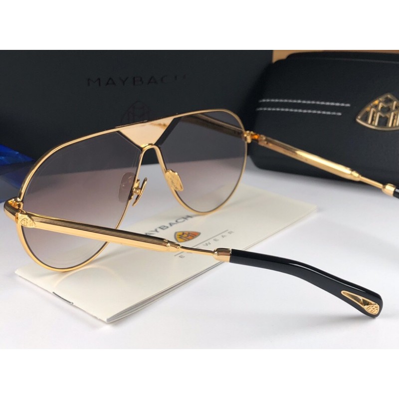 MAYBACH THE LINEART Sunglasses In Black Gold Gradient Tan