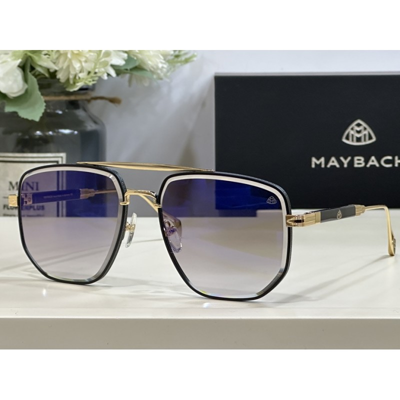 MAYBACH Z28 Sunglasses In Black Gold Coated Blue