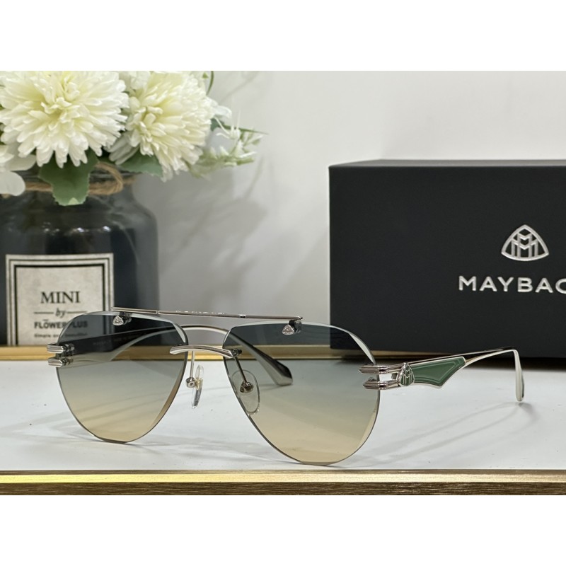 MAYBACH Z65 Sunglasses In Silver Green Gradient Gr...