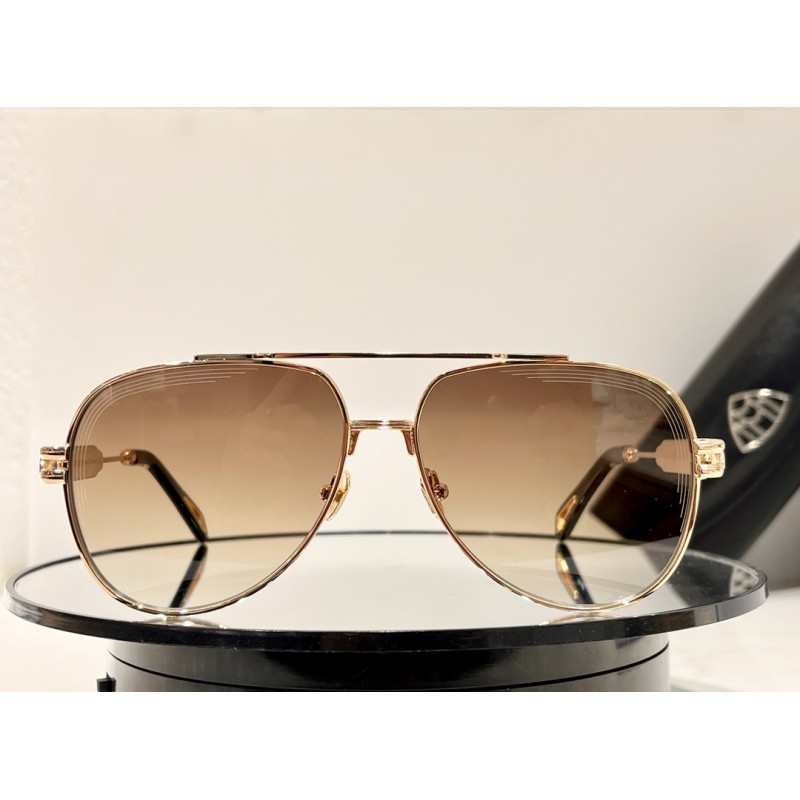 MAYBACH THE WEN Sunglasses In Black Gold Gradient Tan