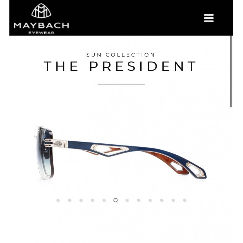 MAYBACH THE PRESIDENT Sunglasses In Gold Blue Gradient Tan