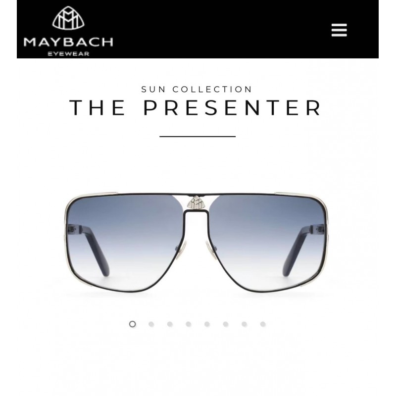 MAYBACH THE PRESENTER Sunglasses In Black Silver Gradient Blue