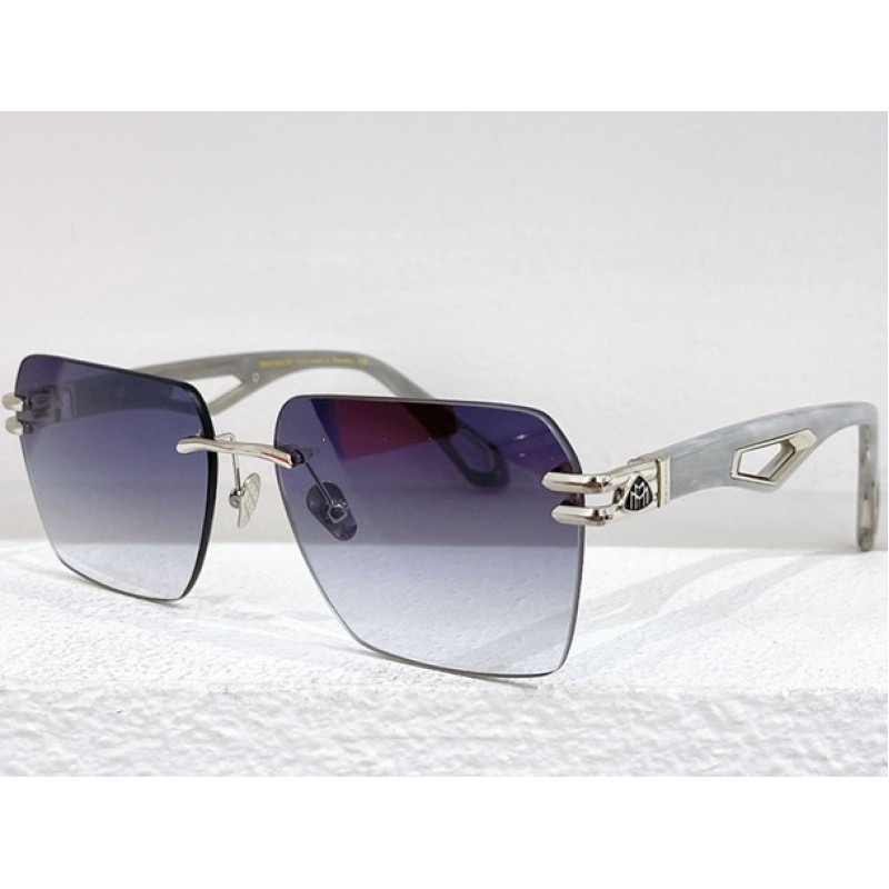 MAYBACH THE WEBEN II Sunglasses In Silver Gray Gradient Blue