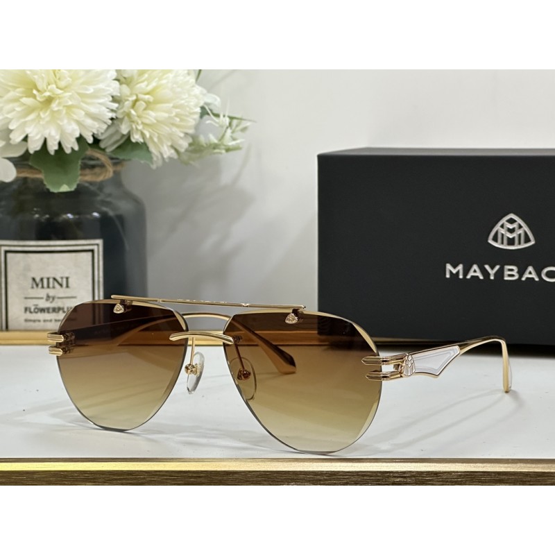 MAYBACH Z65 Sunglasses In Gold White Gradient Brown