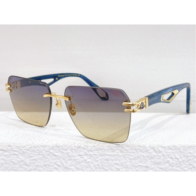 MAYBACH THE WEBEN II Sunglasses In Gold Blue Gradient Purple